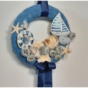 BALATONI  VITORLÁSOK - KÉKSZALAGOS  DKOR  KOSZORÚ  15  CM