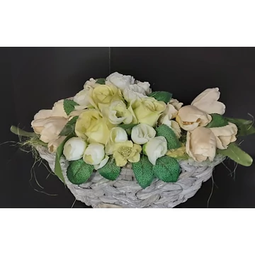 VIRÁGKOSÁR  V.ZÖLD  DEKORÁCIÓ  30 CM