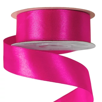 SZATÉN  DÍSZÍTŐ  SZALAG  25  MM × 10M  -  SÖTÉT  RÓZSASZÍN