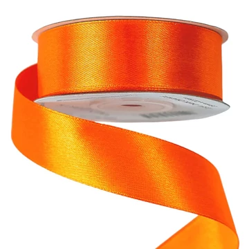 SZATÉN  DÍSZÍTŐ  SZALAG  25  MM × 10  M  -  SÖTÉT  NARANCSSÁRGA