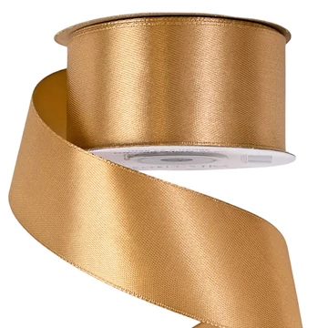 SZATÉN  DÍSZÍTŐ  SZALAG  38  MM × 10  M  -  ARANYBARNA