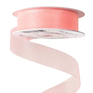 ORGANZA  DÍSZÍTŐ  SZALAG  20  MM × 20  M  -  PUDER  RÓZSASZÍN