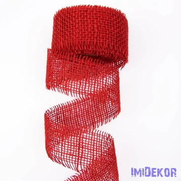 JUTA  DÍSZÍTŐ  SZALAG  50  MM × 9  M  -  PIROS