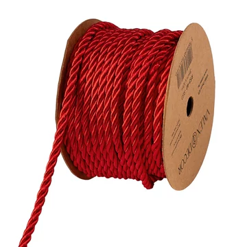 DEKOR  ZSINÓR  3  MM × 5  M  -  FÉNYES  PIROS