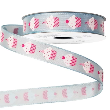 MUFFINOS  MINTÁS  SZATÉN  SZALAG  16 MM × 6,4 M -KÉK