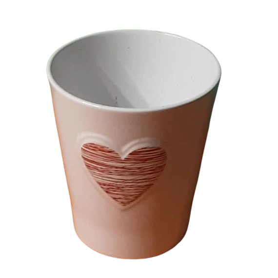 KASPÓ BORDÓ  SZÍVES  12  CM  FEHÉR