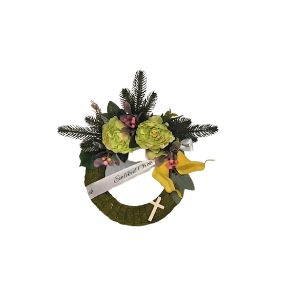 KEGYELETI  KOSZORÚ  25  CM  ALAPON