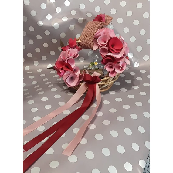 KOPOGTATÓ , AJTÓDÍSZ  RÓZSASZÍN - BORDÓ