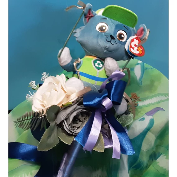 BALLAGÁSI VIRÁGCSOKOR  PLÜSS  ROCKY  TY  MESEHŐSSEL,  38 CM