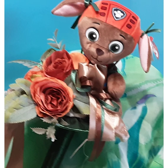 BALLAGÁSI  VIRÁGCSOKOR  PLÜSS  ZUMA  TY  MESEHŐSSEL  38 CM