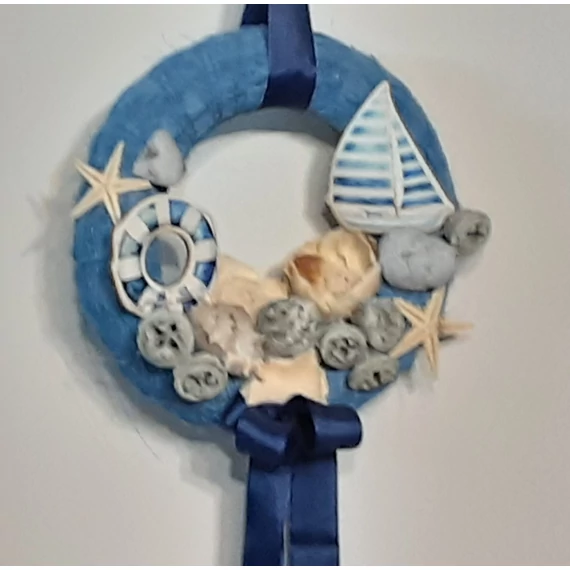 BALATONI  VITORLÁSOK - KÉKSZALAGOS  DKOR  KOSZORÚ  15  CM