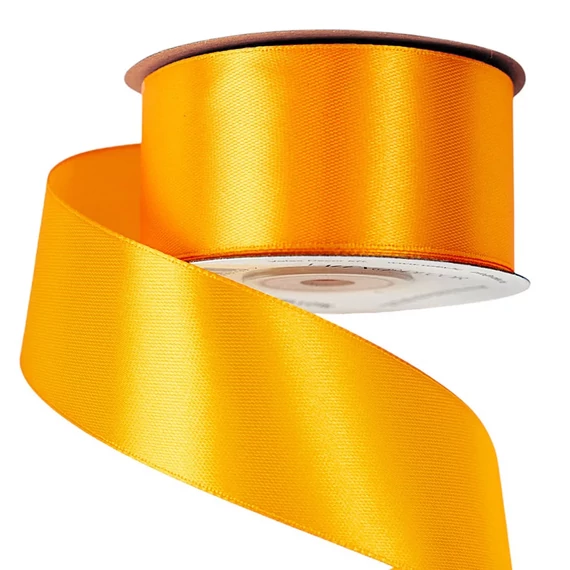 SZATÉN  DÍSZÍTŐ  SZALAG  38  MM × 10  M  --  SÖTÉT  CITROMSÁRGA