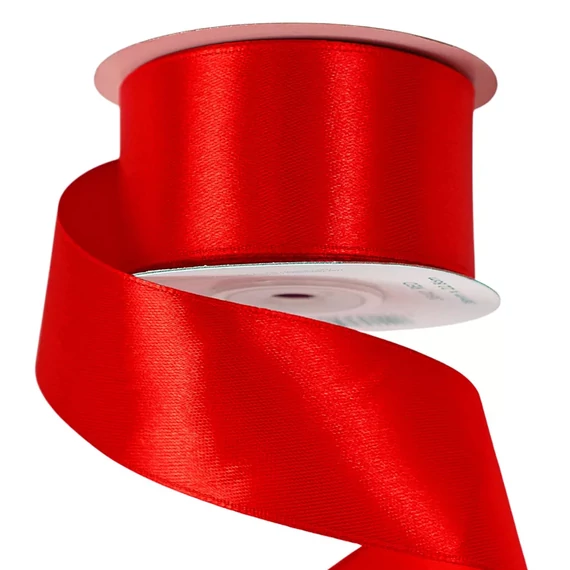 SZATÉN  DÍSZÍTŐ  SZALAG  38  MM × 10  M  -  PIROS
