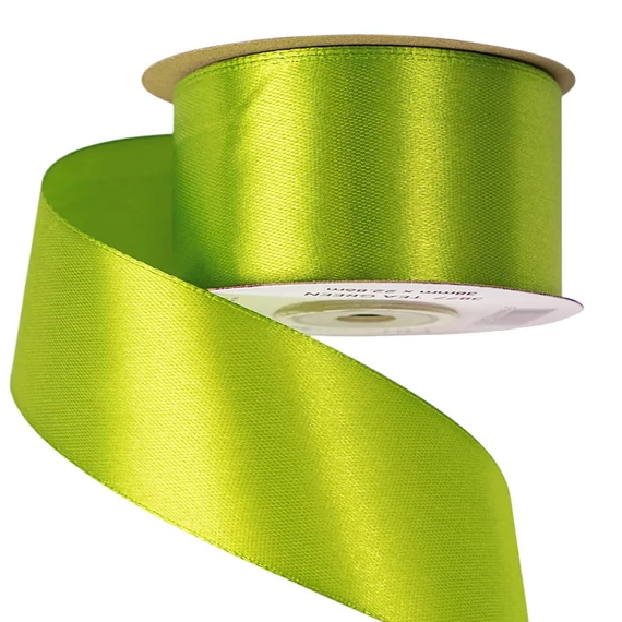 SZATÉN  DÍSZÍTŐ  SZALAG  34   MM × 10  M  -  TEAZÖLD