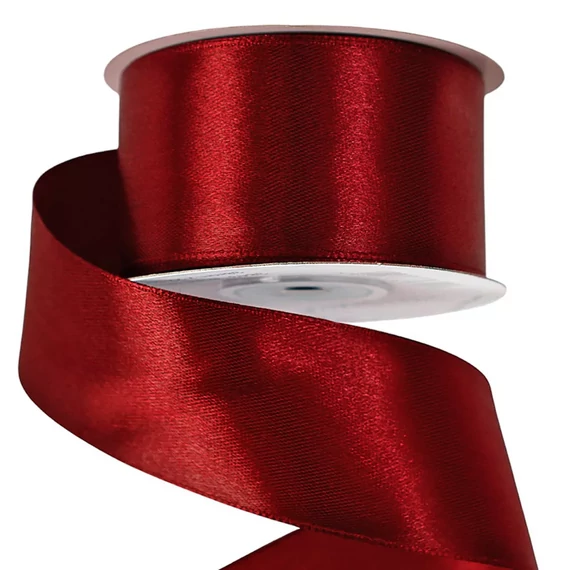 SZATÉN  DÍSZÍTŐ  SZALAG  38  MM × 10  M  -  BORDÓ