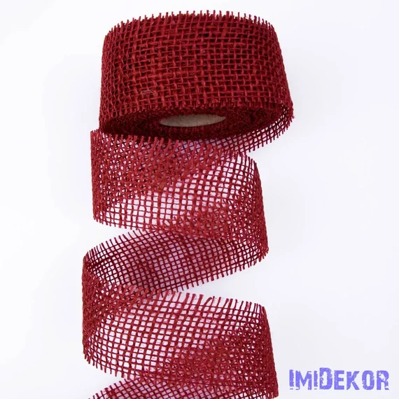 JUTA  DÍSZÍTŐ  SZALAG  50  MM × 9  M  -  BORDÓ